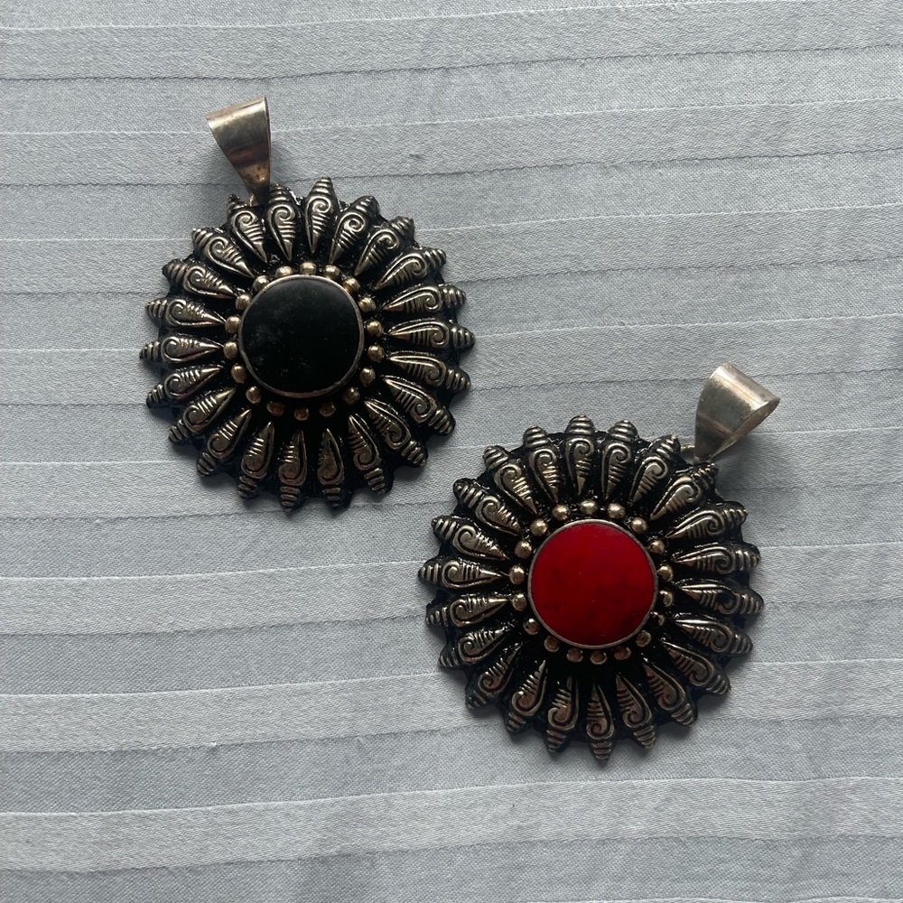 Red and Black Necklace Pendants